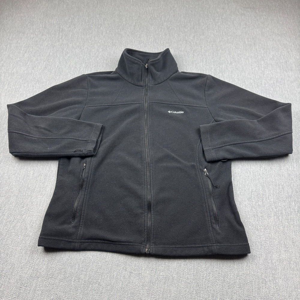 Columbia Jacket Womens XL Black Benton Springs Full Zip Fleece Outdoor Hiking